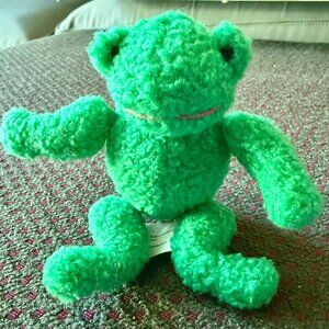North American Bear Co Wobblies Frog #3350 1997 Vintage Plush Neon Green EUC